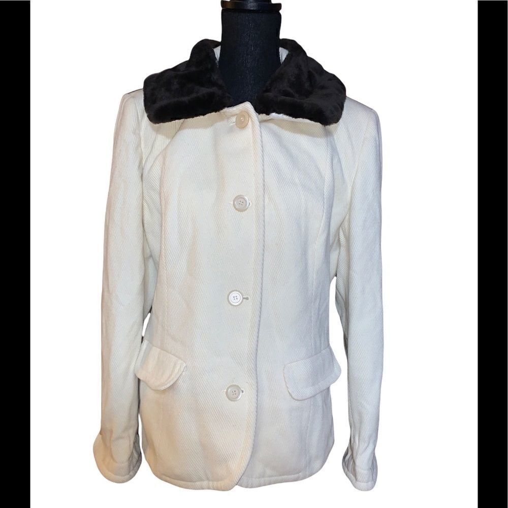 Marvin Richards Button Front Corduroy Wool Coat